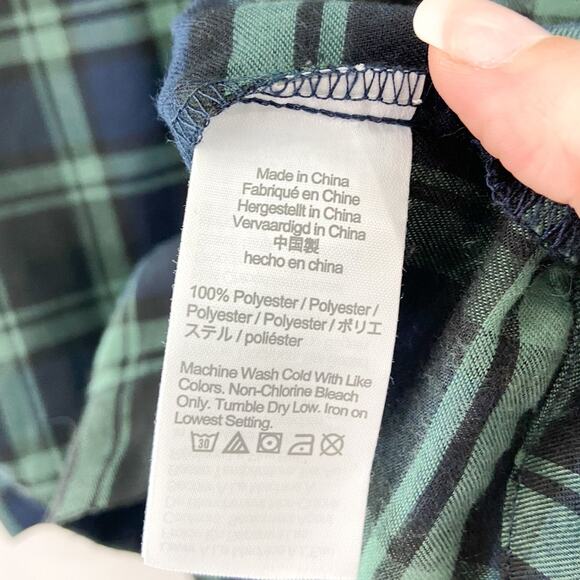 J. Crew Crewcuts Girls Green Flannel Nightgown Dress size Large 10-11 Tartan - Picture 6 of 7